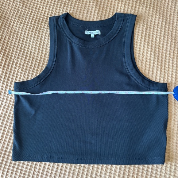 Madewell Supima® Rib Crop Tank | Ribbed, Cropped Tank Top in Black | Women’s XL - Picture 10 of 16